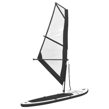 Inflatable Stand Up Paddleboard with Sail Set - Black & White