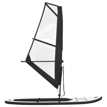 Inflatable Stand Up Paddleboard with Sail Set - Black & White