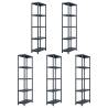 5-Piece Black Storage Shelf Racks - 125 kg Capacity