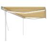 Manual Retractable Awning with LED 5x3.5 m Yellow and White Colour yellow and white Size 5 x 3.5 m Quantity in Package 1 