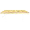 Manual Retractable Awning with LED - Yellow & White 5x3.5m