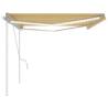 Manual Retractable Awning with LED - Yellow & White 5x3.5m