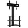 Corner TV Stand 3-Tiers for 32-70 Inch Black - Space Saving Design