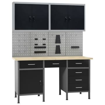 Heavy-Duty Workbench with Wall Panels & Cabinets - HIPO Market