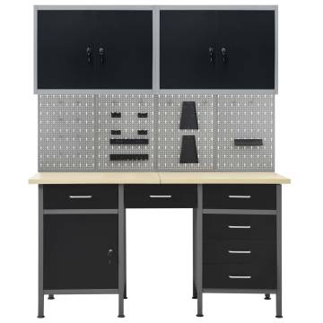 Heavy-Duty Workbench with Wall Panels & Cabinets - HIPO Market