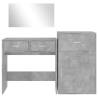 3 Piece Dressing Table Set - Concrete Grey Engineered Wood