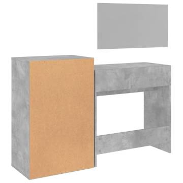 3 Piece Dressing Table Set - Concrete Grey Engineered Wood