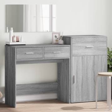 3 Piece Grey Sonoma Dressing Table Set - Stylish & Functional