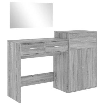 3 Piece Grey Sonoma Dressing Table Set - Stylish & Functional