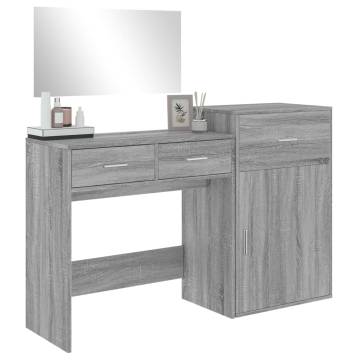 3 Piece Grey Sonoma Dressing Table Set - Stylish & Functional