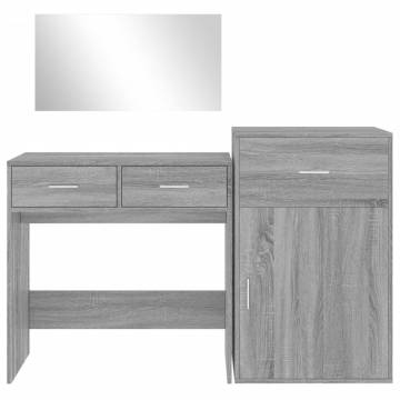 3 Piece Grey Sonoma Dressing Table Set - Stylish & Functional