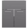 High Gloss Grey Sink Cabinet - Stylish Bathroom Storage