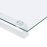 Modern White Monitor Stand - Glass & Metal, Ergonomic Design