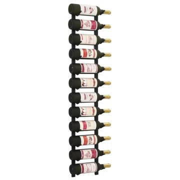 Wall Mounted Wine Rack for 12 Bottles - Black Iron | HipoMarket