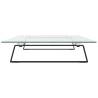 Stylish Black Monitor Stand - Tempered Glass & Metal | HipoMarket