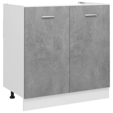 Concrete Grey Sink Bottom Cabinet - 80x46 cm - Hipo Market