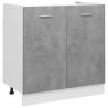 Sink Bottom Cabinet Concrete Grey 80x46x81.5 cm Engineered Wood Colour concrete grey Quantity in Package 1 Model sink bottom cabinet Number of 