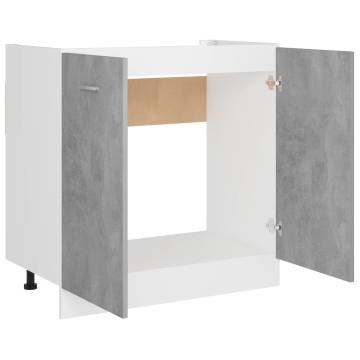 Concrete Grey Sink Bottom Cabinet - 80x46 cm - Hipo Market