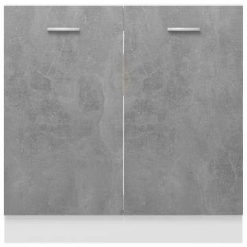 Concrete Grey Sink Bottom Cabinet - 80x46 cm - Hipo Market