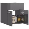 High Gloss Grey Sink Cabinet - Stylish Bathroom Storage