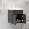 High Gloss Grey Sink Cabinet - Stylish Bathroom Storage