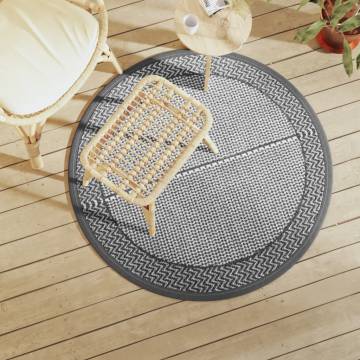 Trendy Outdoor Carpet Grey Ø120 cm | Durable & Stylish