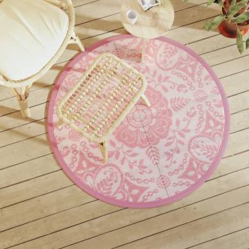 Outdoor Carpet Pink Ø120 cm PP - Stylish & Durable