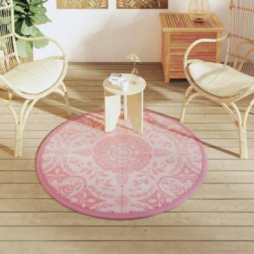 Outdoor Carpet Pink Ø120 cm PP - Stylish & Durable