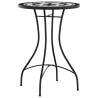 Elegant Black and White Mosaic Bistro Table Ø50x70 cm