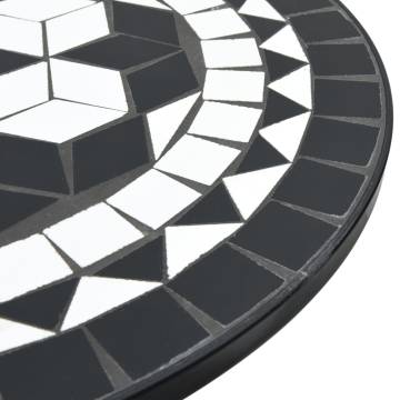 Elegant Black and White Mosaic Bistro Table Ø50x70 cm