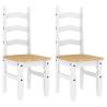 Elegant Corona White Dining Chairs - 2 pcs Solid Pine