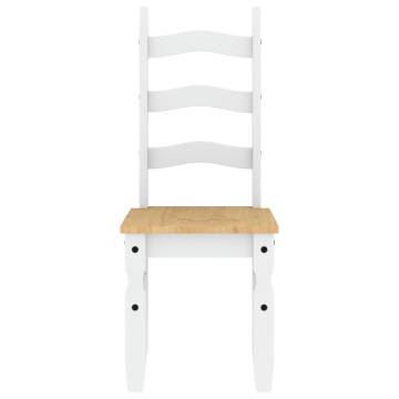 Elegant Corona White Dining Chairs - 2 pcs Solid Pine