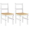 Panama White Dining Chairs - Set of 2 Solid Pine - 40x46x90 cm