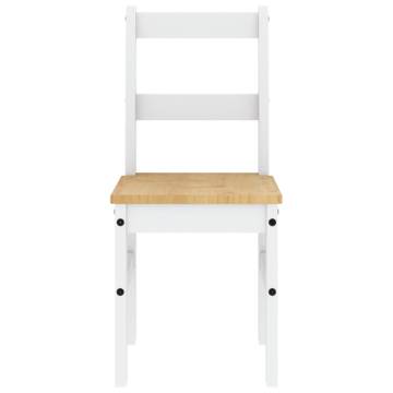 Panama White Dining Chairs - Set of 2 Solid Pine - 40x46x90 cm