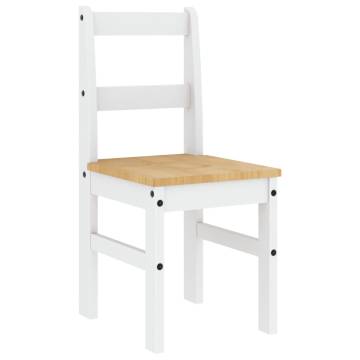 Panama White Dining Chairs - Set of 2 Solid Pine - 40x46x90 cm