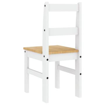 Panama White Dining Chairs - Set of 2 Solid Pine - 40x46x90 cm