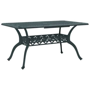 Stylish Green 150x90 cm Cast Aluminium Garden Table