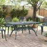 Stylish Green 150x90 cm Cast Aluminium Garden Table