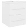 Sink Cabinet with Built-in Basin - White Engineered Wood