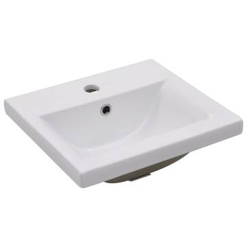 Sink Cabinet with Built-in Basin - White & Sonoma Oak Finish