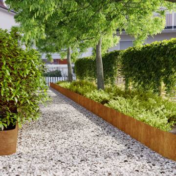 Flexible Corten Steel Lawn Edgings - 30 pcs | Hipomarket UK