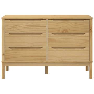 Chest of Drawers FLORO - Wax Brown Solid Pine Wood | Hipo Market