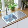 Kitchen Sink with Strainer and Trap Stainless Steel Size 75 x 40 x 18 cm 