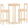 3 Piece Bar Set - Solid Wood Pine | Buy Online at Hipomarket