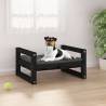 Dog Bed Black 55.5x45.5x28 cm Solid Pine Wood Colour black Size 55.5 x 45.5 x 28 cm 