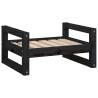 Stylish Black Dog Bed - Solid Pine Wood | 55.5x45.5x28 cm