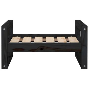 Stylish Black Dog Bed - Solid Pine Wood | 55.5x45.5x28 cm