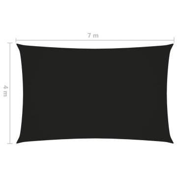 Black Sunshade Sail Oxford Fabric 4x7m - Outdoor Protection