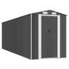 Durable Anthracite Garden Shed - 192x606x223 cm Galvanised Steel