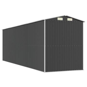 Durable Anthracite Garden Shed - 192x606x223 cm Galvanised Steel